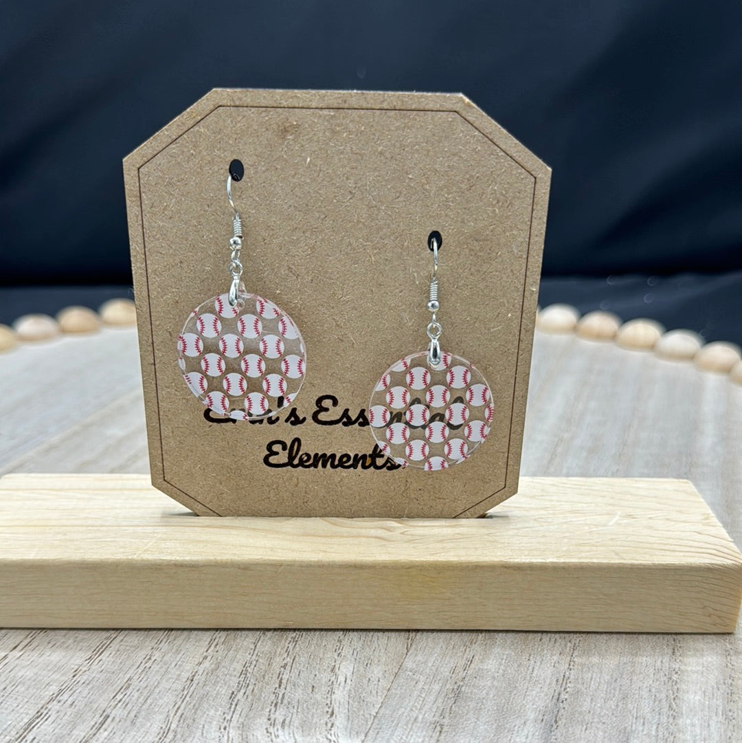 Baseball Acrylic Earrings