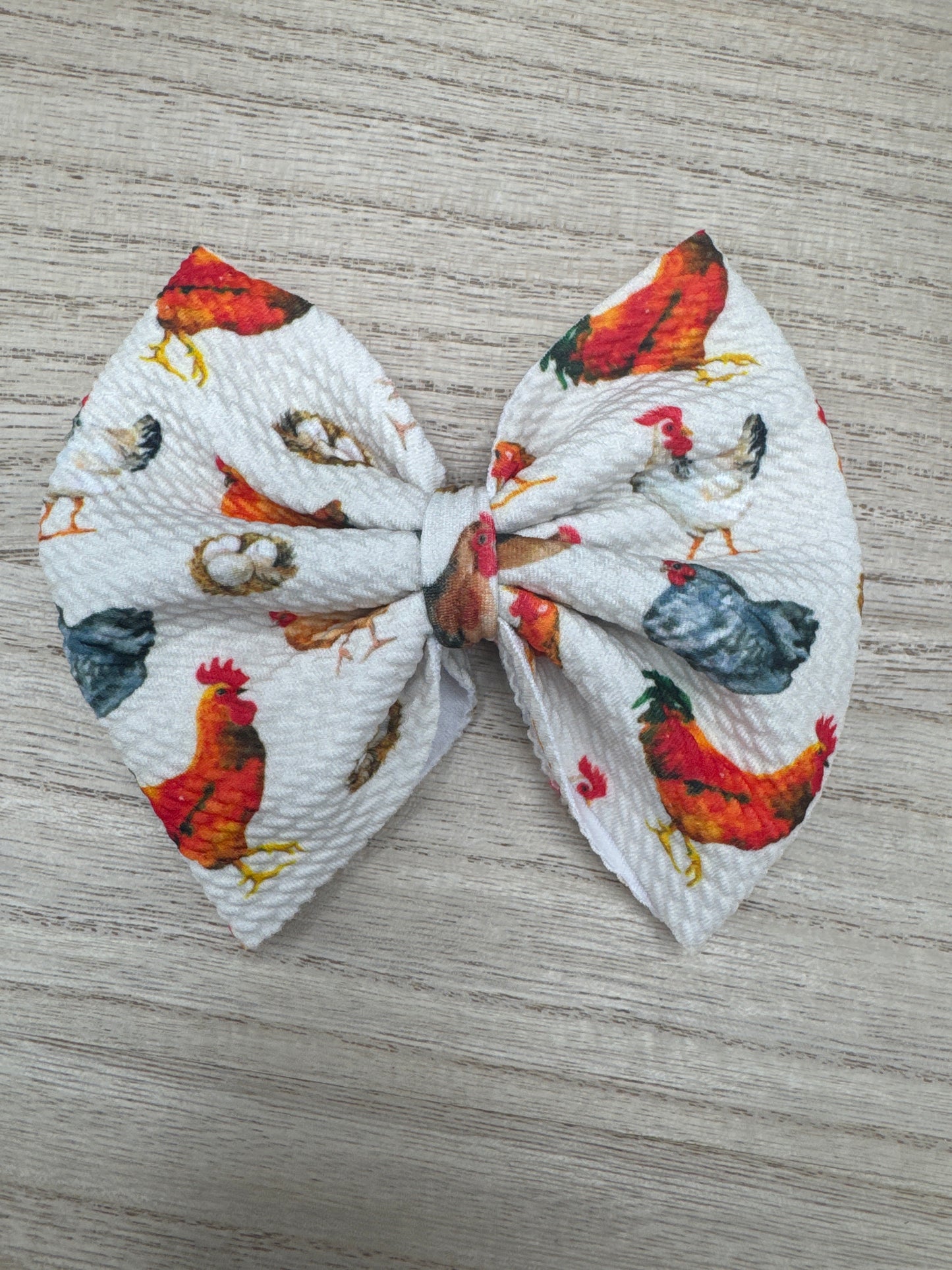 5” Chicken Bullet Fabric Bow